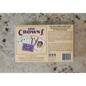 Five Crowns Card Game 100% Complete Five Suited Card Game with Box Bild 2