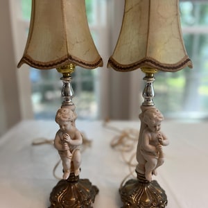 Vintage Cherub Lamps