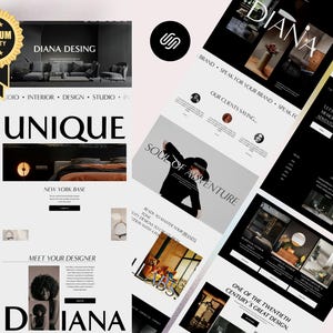 Modelo de Design de Interiores Squarespace, Site para Designers, Decoradores e Arquitetos | Portfólio Moderno e Site de Estúdio -Diana Design-
