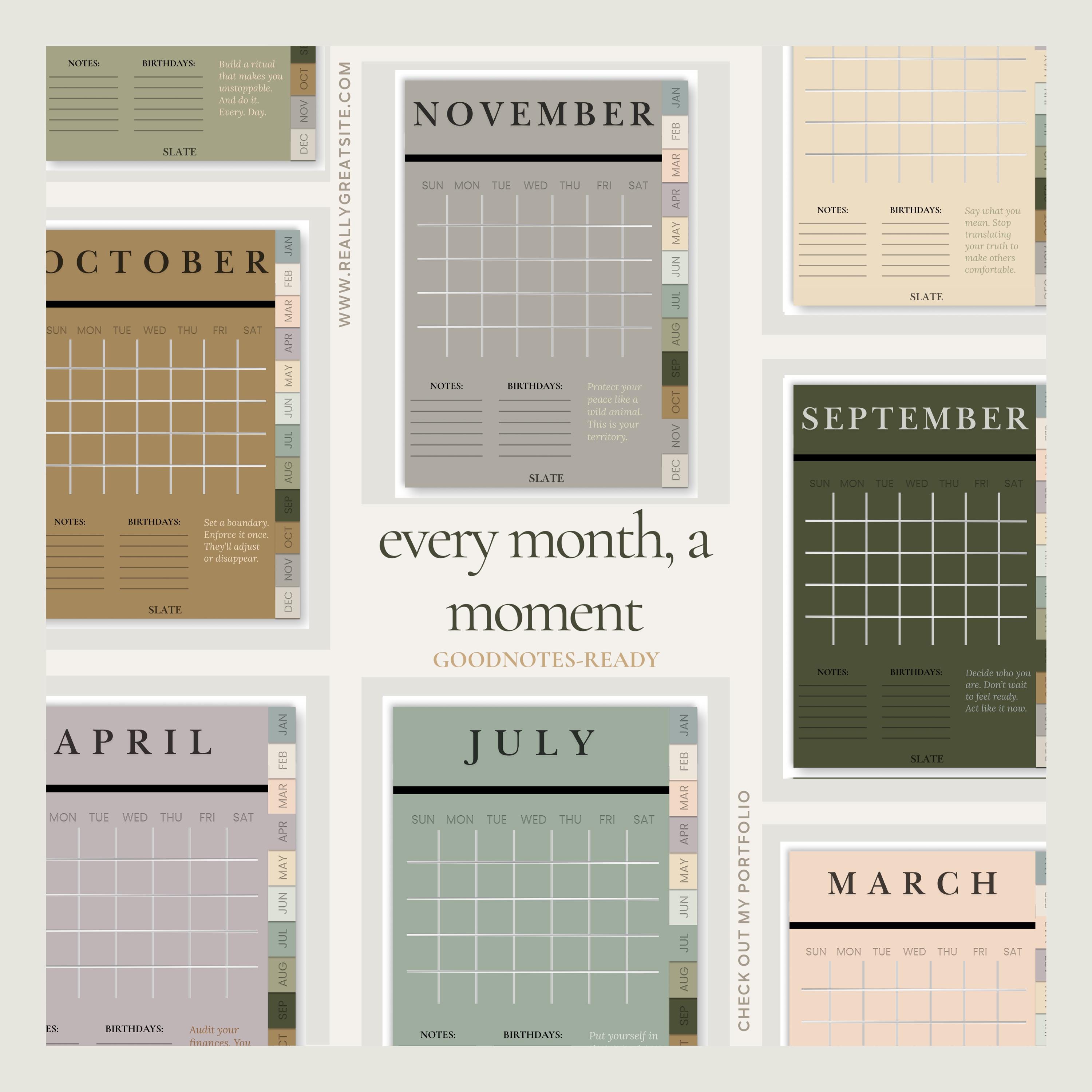 2026 Aesthetic Calendar | Minimalist Monthly Planner | Printable PDF ...