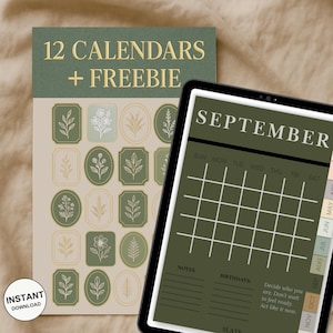 2026 Aesthetic Calendar | Minimalist Monthly Planner | Printable PDF | Soft Neutral Design | Digital Download