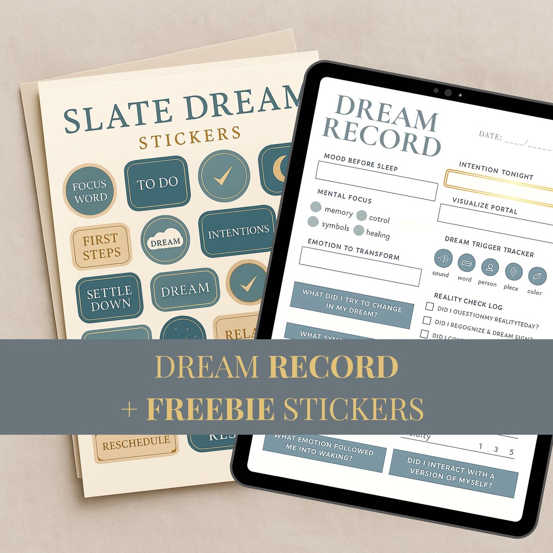 Dream Record Printable Journal Pages Dream Stickers Png Digital ...