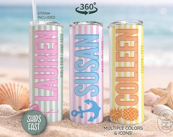 Custom Vacation Tumbler, Girls Trip Tumbler, Personalized Family Vacation Tumbler, Cruise Custom Tumbler, Beach Girl Gifts