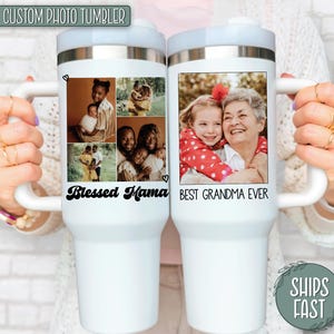 Custom Photo Tumbler, Custom 40oz Tumbler with Photo, Photo Collage Tumbler, Family Custom Photo Tumbler For Mom, Dad, Grandpa, Grandma