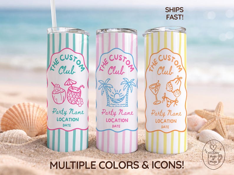 Custom Vacation Tumbler, Girls Trip Tumbler, Personalized Family Vacation Tumbler, Custom Birthday Cups, Beach Girls Trip Gifts image 1