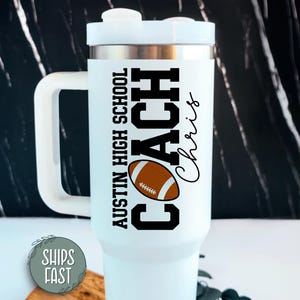 Coach 40oz Tumbler Personalized, Football Coach Gift, Personalized Coach Tumbler With Name, Football Coach Thank You Gift, Coach Custom Cup