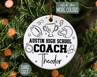 Football Coach Ornament, Football Coach Gifts, School Coach Gift Personalized, End of Season Football Coach Gift, Coach Appreciation Gifts