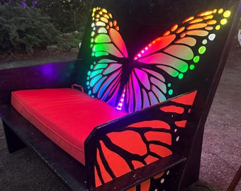 Butterfly LED Bench — Festival-Möbel / Interaktive Kunst - Unikat