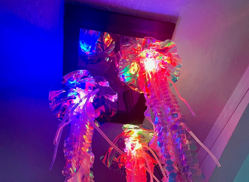Iridescent Jellyfish Lamp With Animated Lights & Wifi Control Etsy