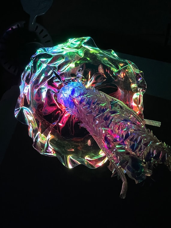Iridescent Jellyfish Lamp With Animated Lights & Wifi Control Etsy