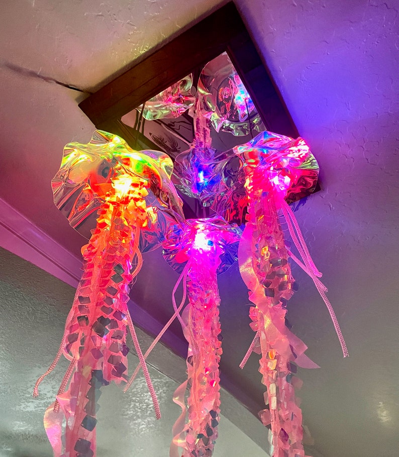 Iridescent Jellyfish Lamp With Animated Lights & Wifi Control Etsy