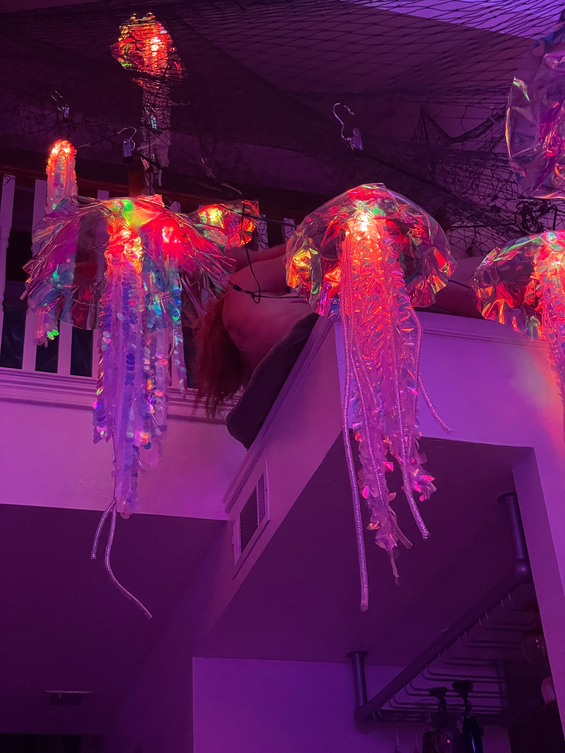 Iridescent Jellyfish Lamp With Animated Lights & Wifi Control Etsy