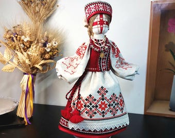 Ukrainsk motanka docka, lucky amylet, handmadt OOAK docka, folkkonst dekor, westlth present