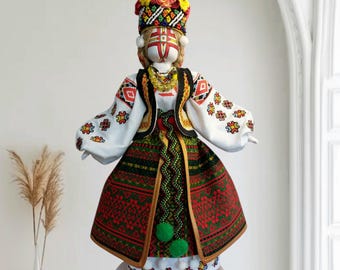 Etnisk Motanka-docka – Handgjord ukrainsk talisman, västra ukrainsk dräkt