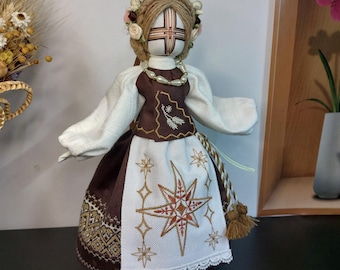 Motanka Doll Ukraine Handmade, Spiritual Rag Doll, Amulet Talisman Protection, with Alatyr Embroidery