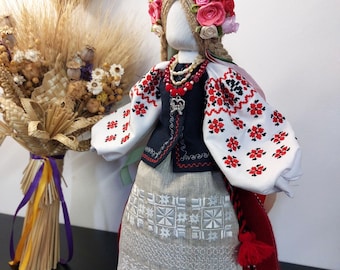 Handgemachte Ukrainische Motanka-Puppe Malva, Gesticktes slawisches Amulett
