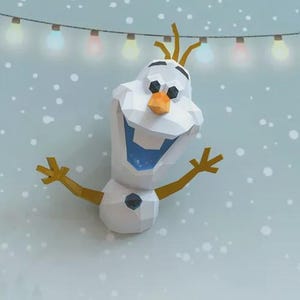 Modelo 3D de pared de Olaf en papel lowpoly (PDF tamaño A4)