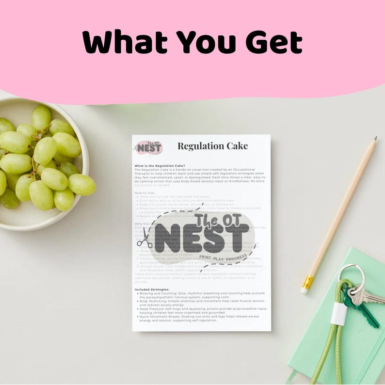 Visual Aids Rintable Emotional Regulation Cake | Fun Printable Calm Down Visual | Ot ...