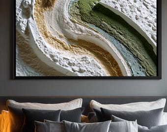 Arte de pared verde salvia texturizado abstracto japonés Wabi Sabi descarga digital diseño minimalista moderno decoración del hogar regalo para dueños de negocios