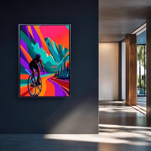 Sunrise Cycling Wall Art Print Motivational Bike Poster for Cyclists Road Bike Decor Modern Digital Cycling Artwork Download