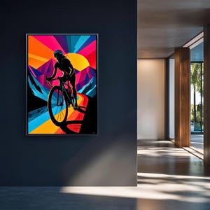 Sunrise Cycling Wall Art Print Motivational Bike Poster for Cyclists Road Bike Decor Modern Digital Cycling Artwork Download