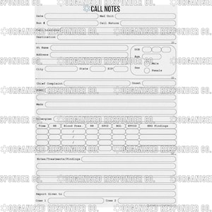 Mall för patientanteckningar för ambulanssjukvård: Utskrivbart anteckningsblad för ambulanssjukvård (PDF-nedladdning)