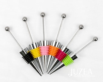 Tapón de vino personalizable con cuentas, piezas en blanco de acero inoxidable (agujero de 2,8 mm)