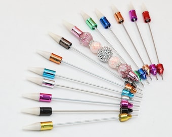 Ferramenta para aplicação de strass: Caneta dupla de metal para nail art com ponta de cera