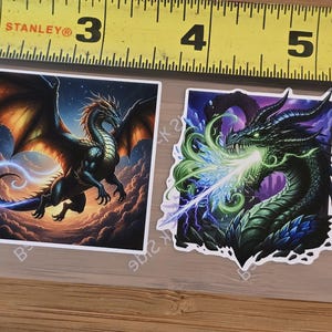 Vibrant Mini Dragon Sticker Pack Fantasy Vinyl Stickers Waterproof Mythical Creature Stickers for Laptops Water Bottles Journals and More!
