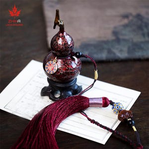 Handmade Lacquer Gourd Pendant | Original Urushi Art Ornament | Unique Gift Idea