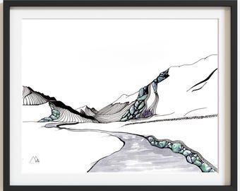 Glenpean Bothy Art Print – Scottish Highlands Cottage Wall Decor