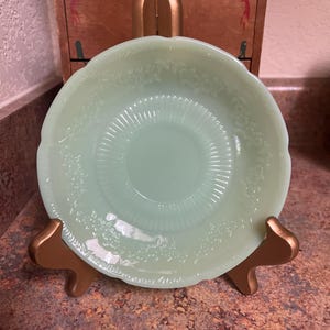 Jadeite glass Alice pattern saucer