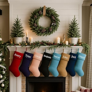Sale ! Personalized Embroidered Christmas Stockings, Family Christmas Stockings, Christmas Decoration, Holiday Decoration, Xmas Family Gifts