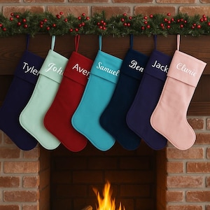 2025 Personalized Embroidered Christmas Stockings, Customized Velvet Stockings, Family Stockings, Holiday Decor, Monogram ChristmasStockings