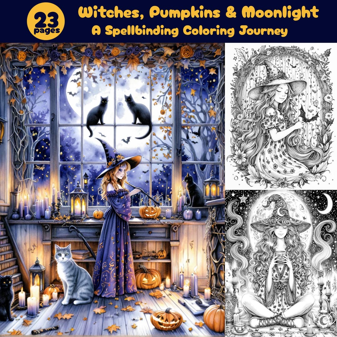 Halloween Witch Coloring Pages | 23 Magical Designs | Witches, Pumpkins ...