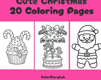 Cute Christmas Coloring Pages: 20 Easy Bold Line Holiday Printable (PDF + PNG)