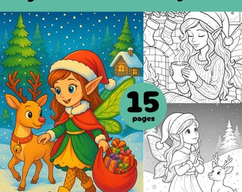 Christmas Fairy Coloring Pages: 15 Magical Winter Fairy Scenes (PDF + PNG)