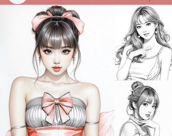 K-Beauty Idol Makeup Coloring Book: Korean Glam Style (Digital Download)