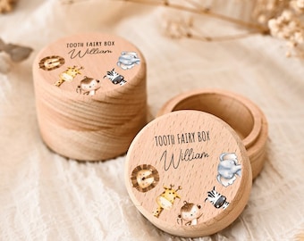 Custom Wooden Tooth Box Personalized Kids Tooth Fairy Keepsake Box for Baby Teeth Memory Storage Box,Newborn Keepsake Gift for Baby Girl Boy