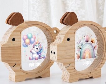 Personalized Wooden Kids Letter Piggy Bank,Wood Gift for Kids,Custom Name Coin Bank,Wood Bank Money Box Birthday,Gift For Toddler,Baby Gifts