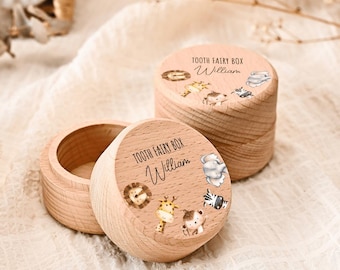 Custom Wooden Tooth Box, Personalized Tooth Holder, First Tooth Storage Container, Baby Shower Present, Gift for Son and Daughter