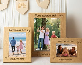 Aangepaste houten fotolijst, gegraveerde fotolijst, op maat gemaakte graveerlijst, trouwfotolijst, gepersonaliseerde Moederdagcadeaus, verjaardagscadeau