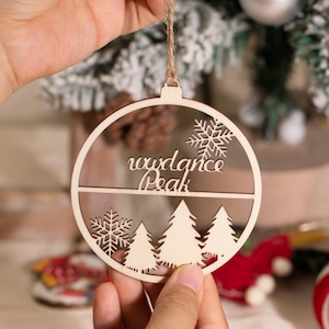 Custom Name Ornament Laser Cut,Personalized Christmas Ornaments,Wood Xmas Decor,Christmas Bauble,Gift Tags,Christmas Decorations Name
