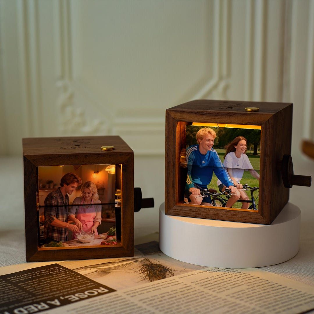 Personalized Photo Flipbook Animation Box, Custom Wooden Photo Book ...