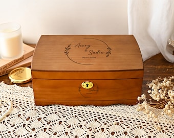 Personalized Wooden Jewelry Box for Women, Retro Jewelry Box, Jewelry Organizer Storage, Wedding Gift, Bridesmaid Gift, Anniversary Keepsake