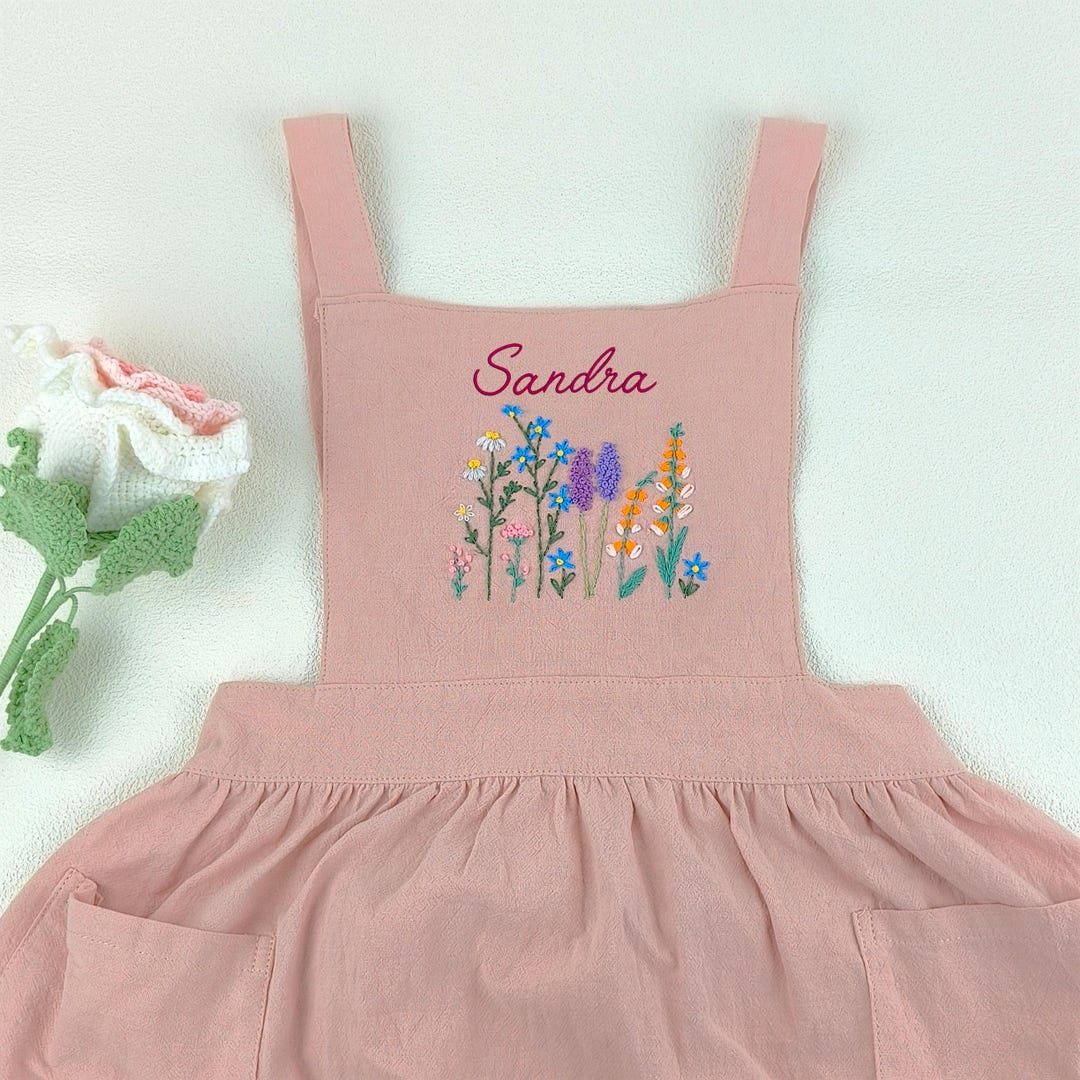Personalized Kids Apron – Custom Embroidered Cotton Linen Apron ...