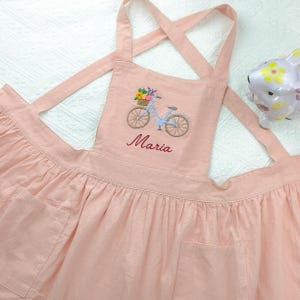 Personalized Kids Apron: Embroidered Linen-Cotton, Little Chef Gift  T2