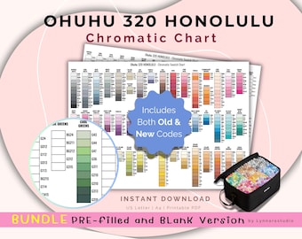 Ohuhu 320 Marker-staalkaart – inclusief nieuwe en oude codes | Afdrukbare digitale pdf