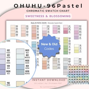 OHUHU Honolulu-pastelkleur 96 kleuren – zoet en bloeiend | Nieuwe en oude codes | Afdrukbare digitale download