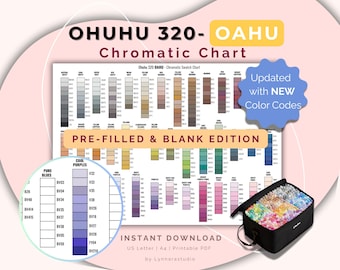 Pre-filled Ohuhu 320 Oahu Marker Swatch Chart: New code, Chromatic Color Reference (PDF Download)